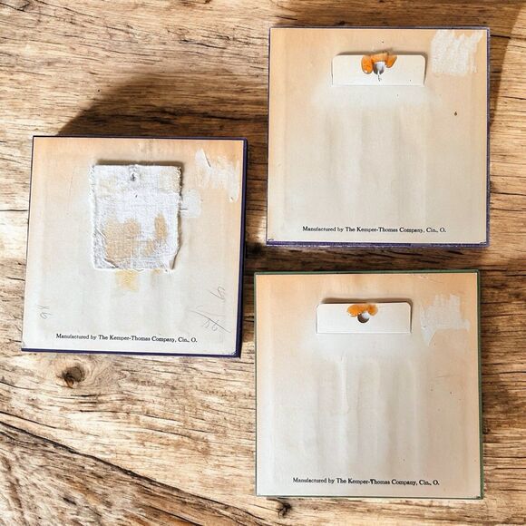 RARE MCM Kemper Thomas Ceramic Tile Art Nursery Rhyme Decor Hanging Wall Wood - Picture 6 of 6